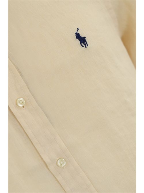 Camicia button-down in lino Crema POLO RALPH LAUREN | 710968915005